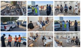 مجموعة من المتطوعين يقومون بالنظافة وتحسين المنظر البصري بمقبرة المطيرفي